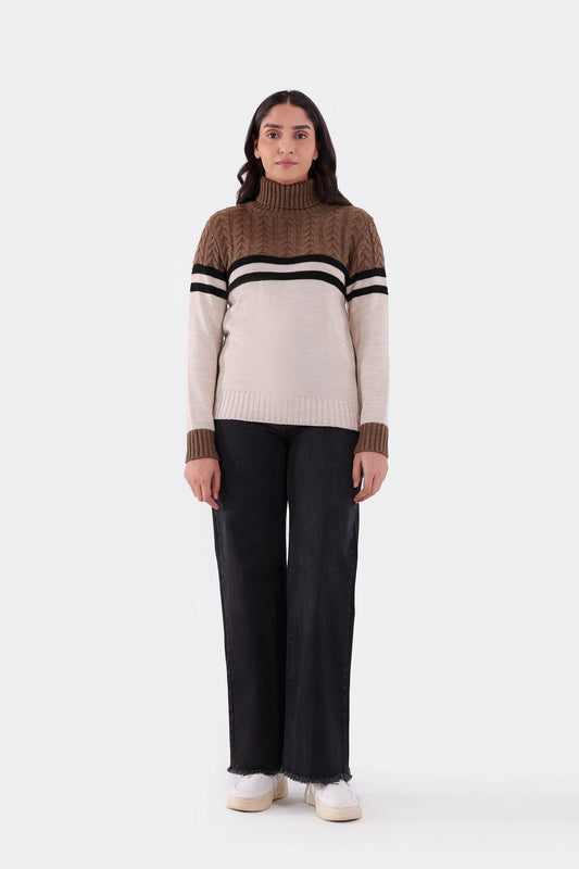 Roll Neck Cable Neck Sweater
