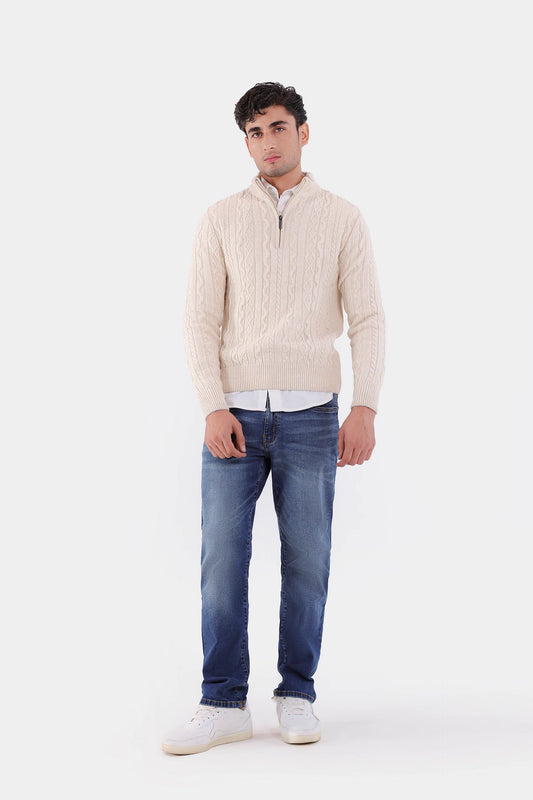 Quarter Zip Knit Sweater - Cougar Clothing