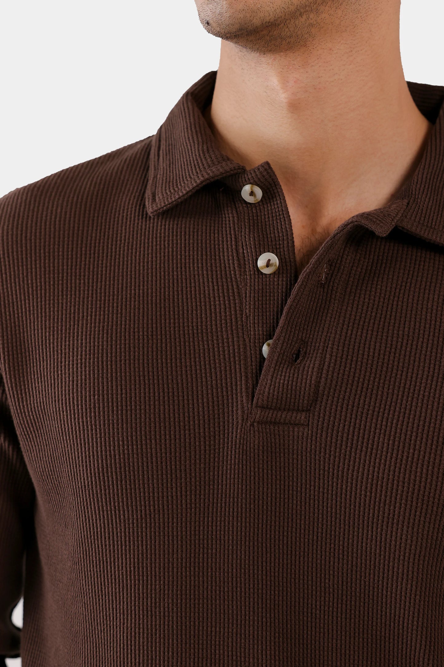 Waffle Knit Polo - Cougar Clothing