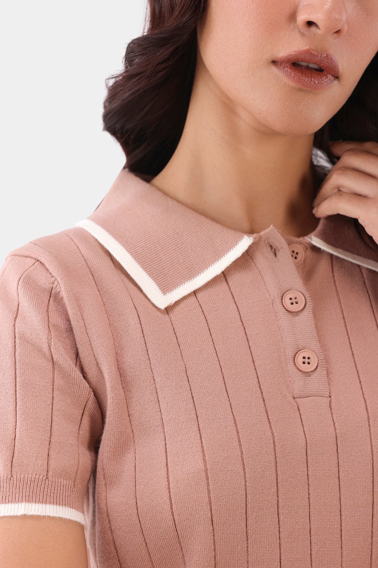 Cable Knit Polo Sweater