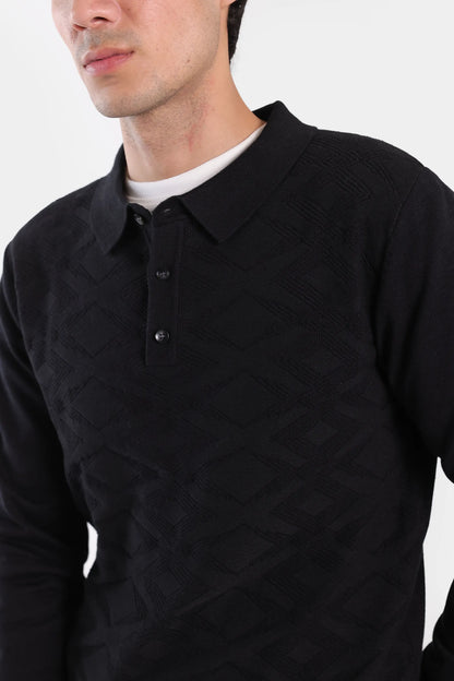 Knitted Polo Sweater - Cougar Clothing