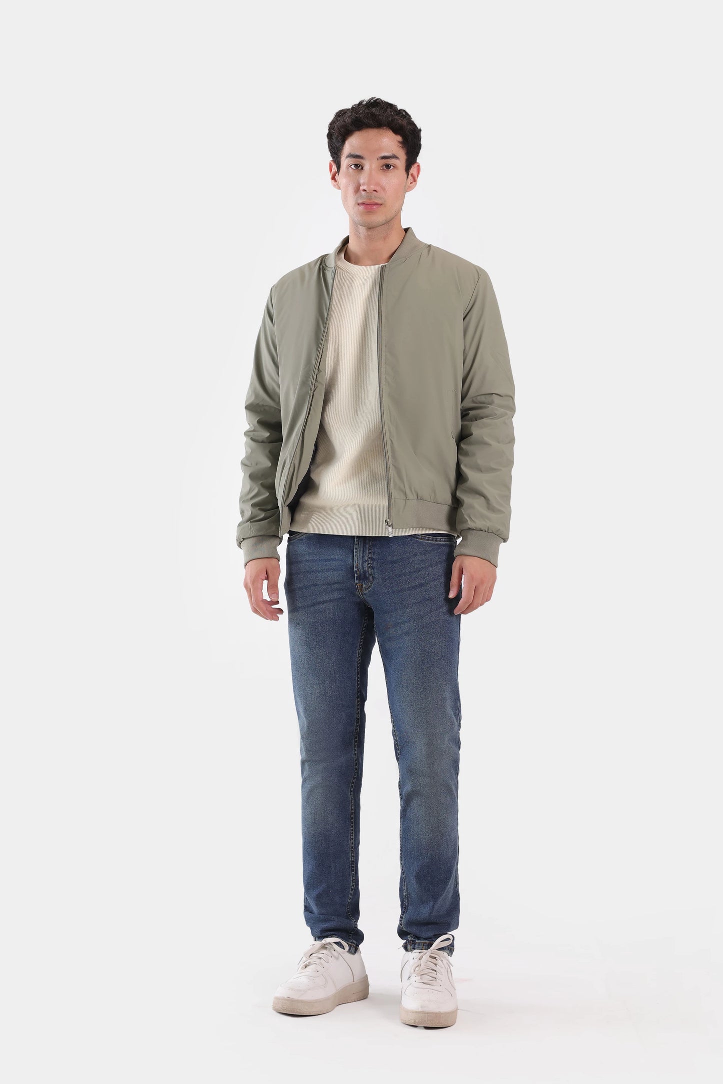 Bomber Jacket With Tonal Zip - Cougar Clothing