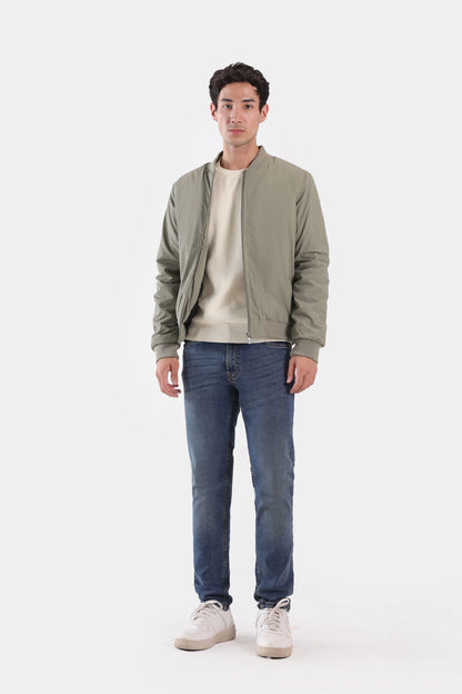 Bomber Jacket With Tonal Zip - Cougar Clothing
