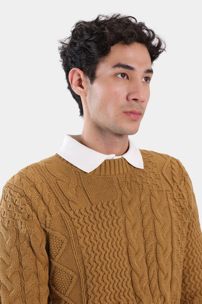 Raised Texture Knit Sweater - Cougar Clothing