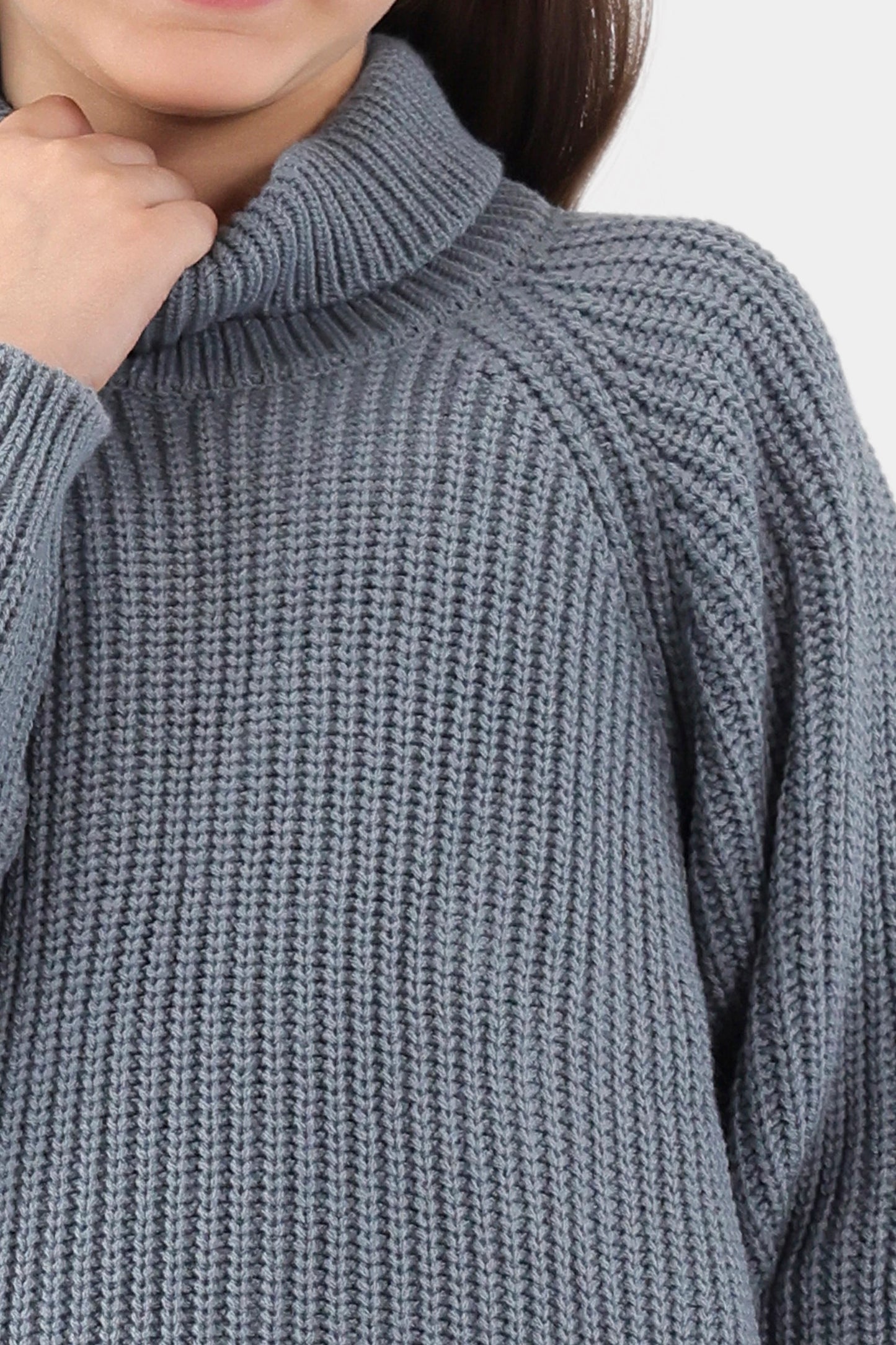 Roll Neck Purl Knit Sweater - Cougar Clothing