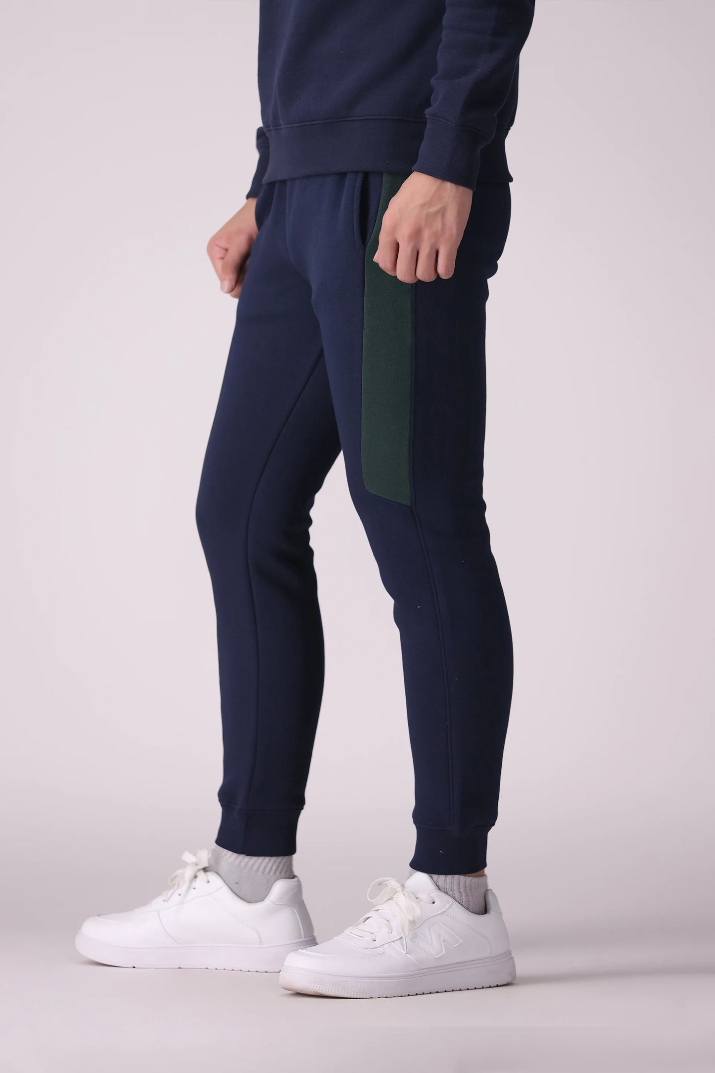 Knitted Jogger Pants With Half Stripe - Cougar Clothing