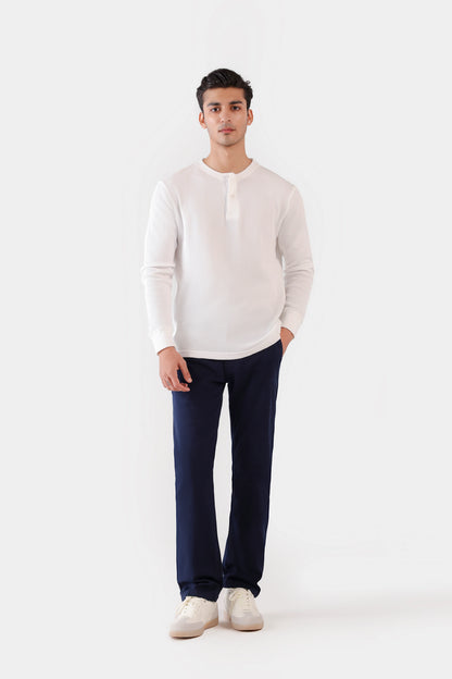 Waffle Knit Henley T-Shirt - Cougar Clothing