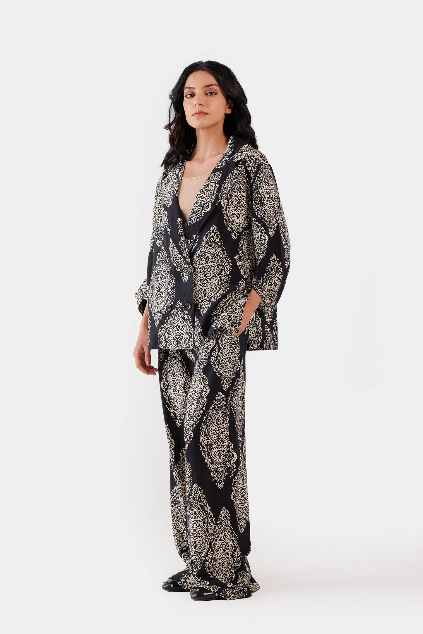 Printed Viscose Blend Trousers - Cougar Clothing