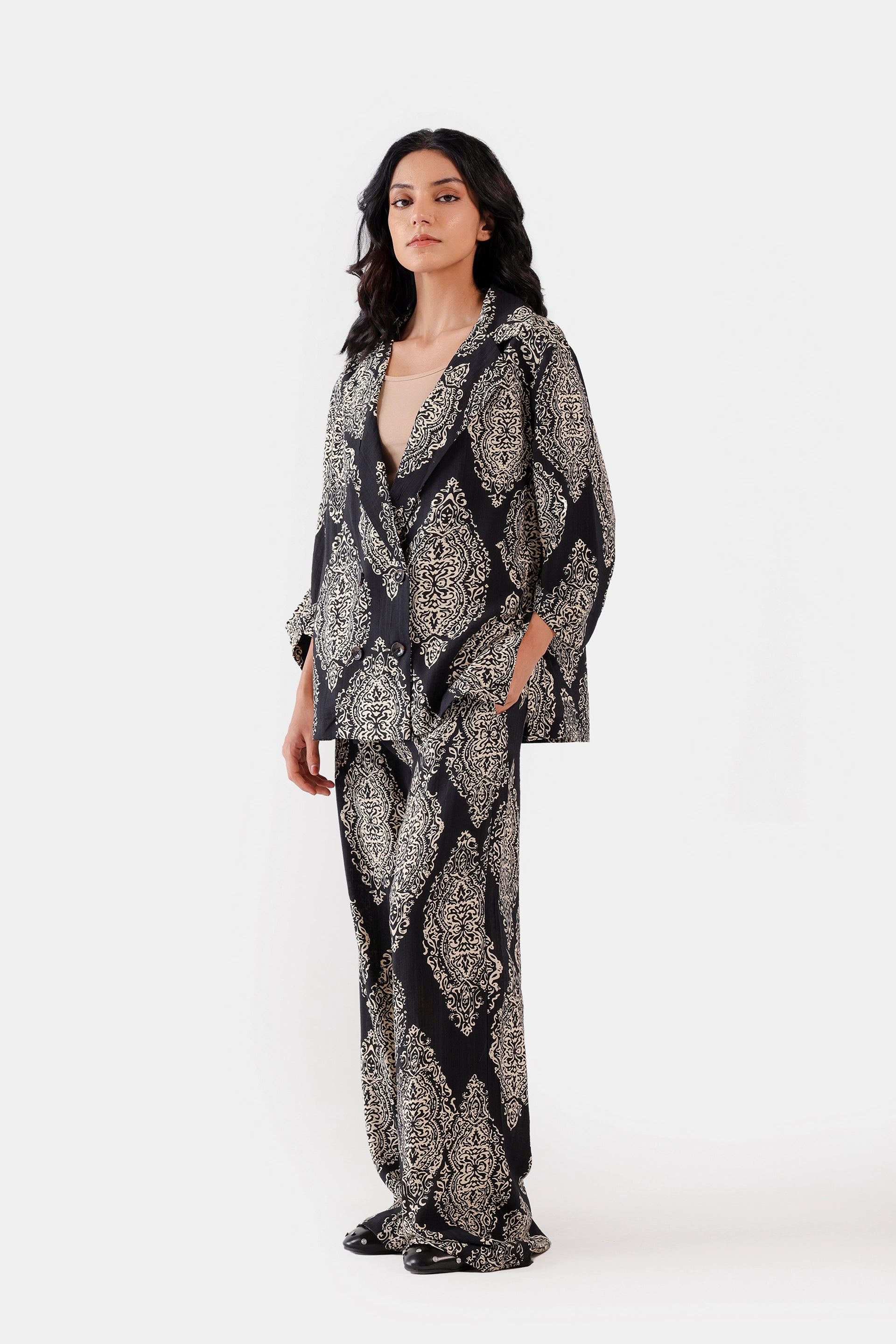 Printed Viscose Blend Trousers - Cougar Clothing