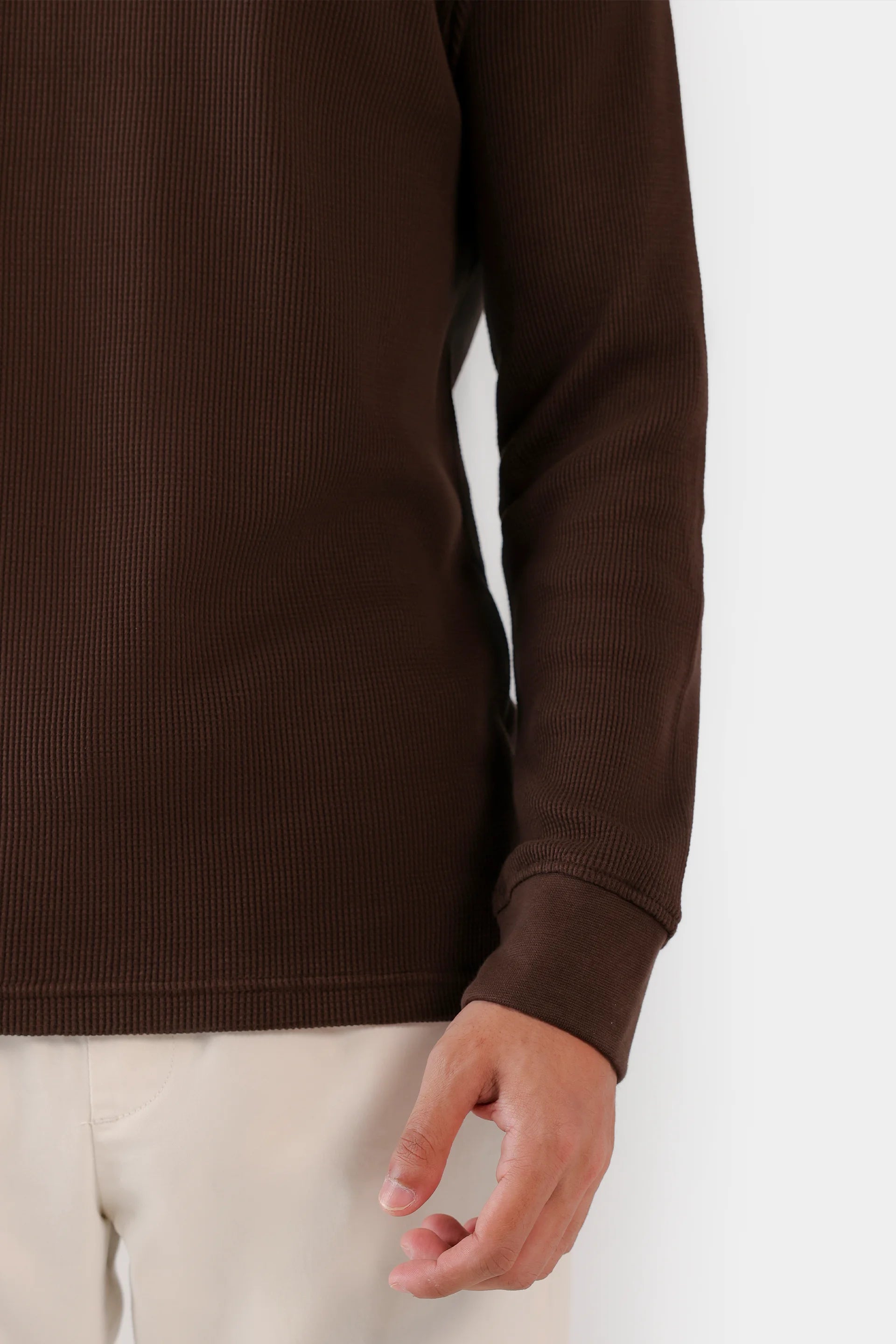 Waffle Knit Henley T-Shirt - Cougar Clothing