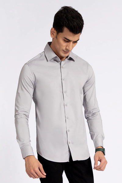 Grey Slim Fit Casual Shirt