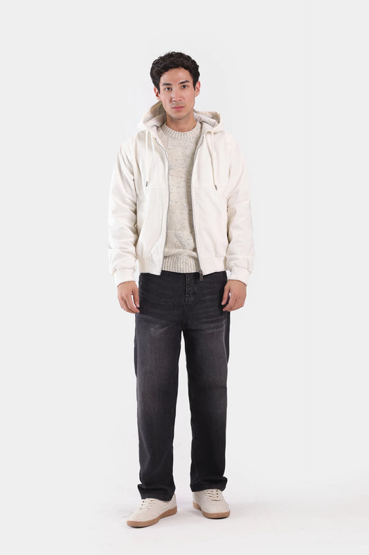 Cotton Jacket With Drawstring Hood - Cougar Clothing