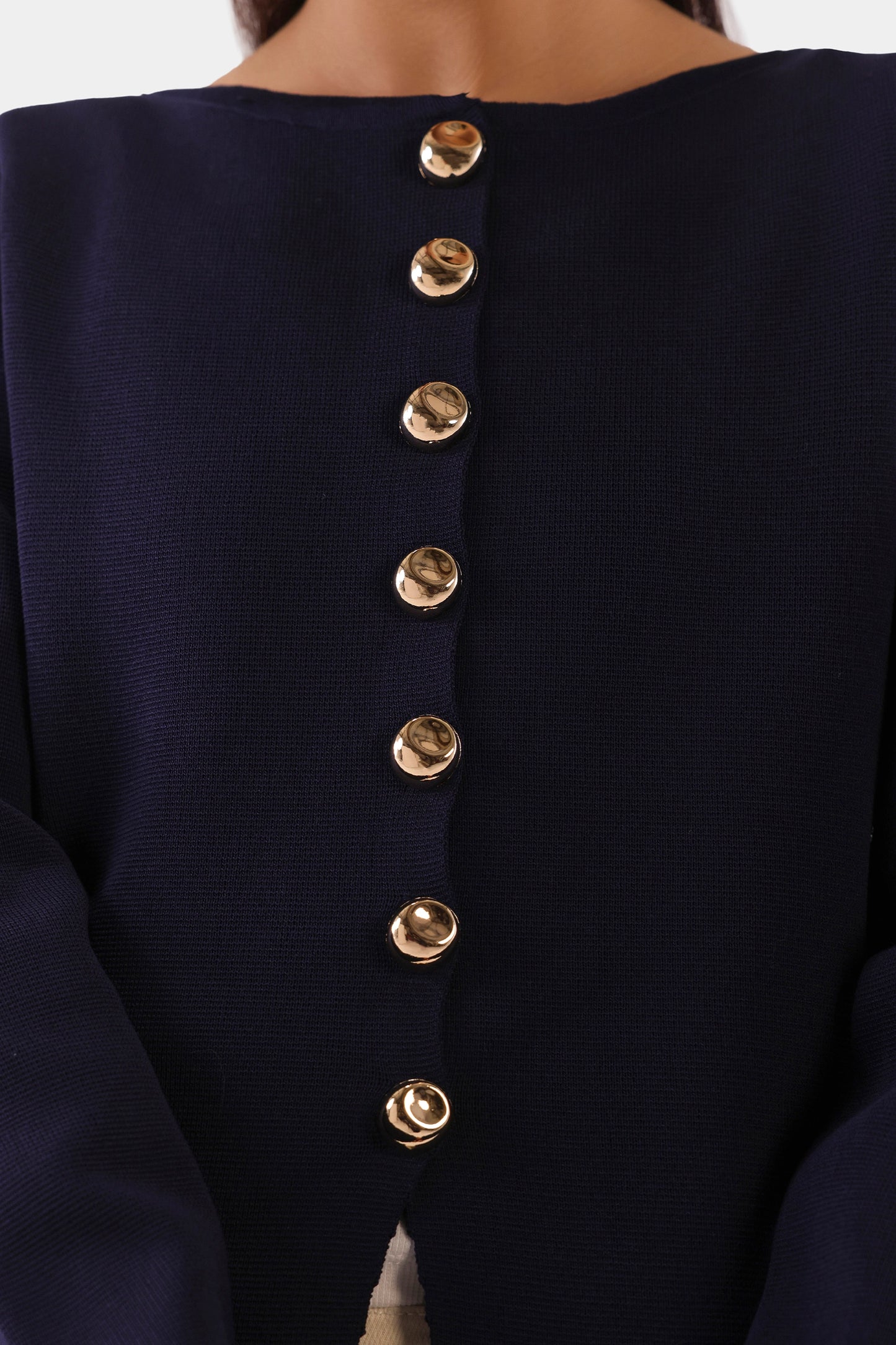 Cardigan With Golden Tone Buttons