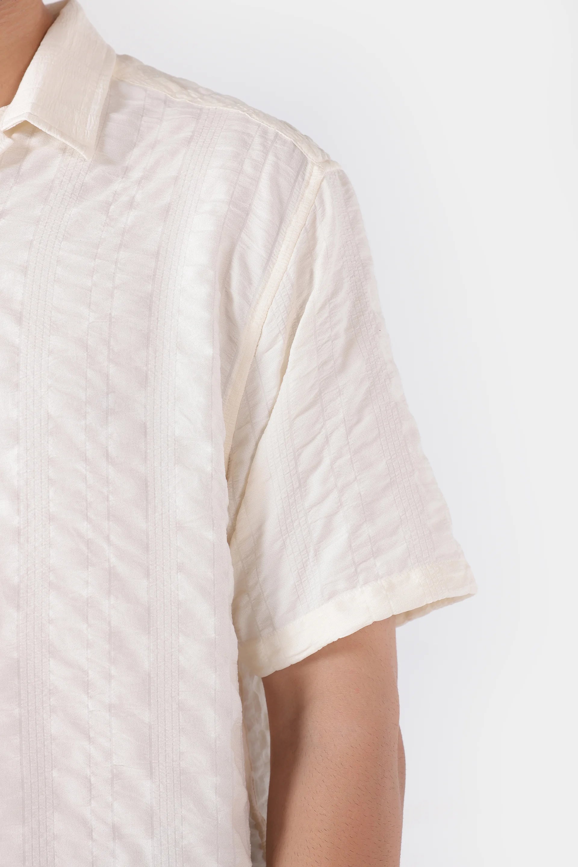 Relaxed Fit Seersucker Shirt - Cougar Clothing