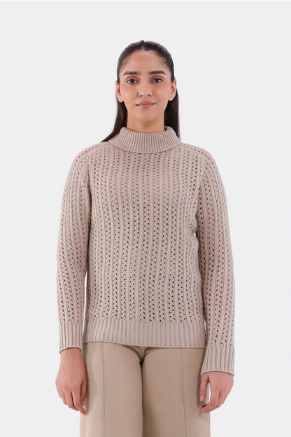 Crochet Knit Sweater - Cougar Clothing