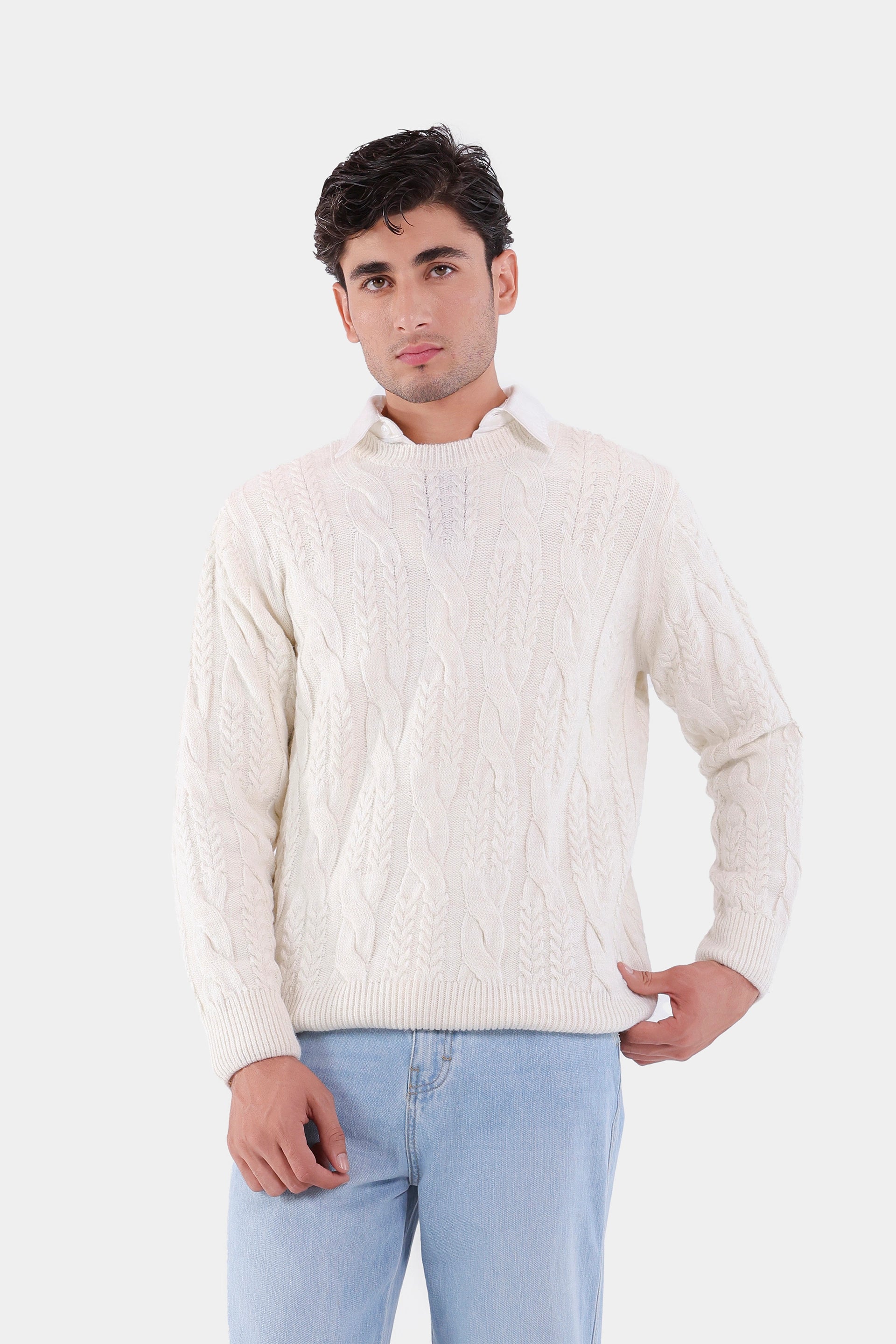 Cable Knit Sweater - Cougar Clothing