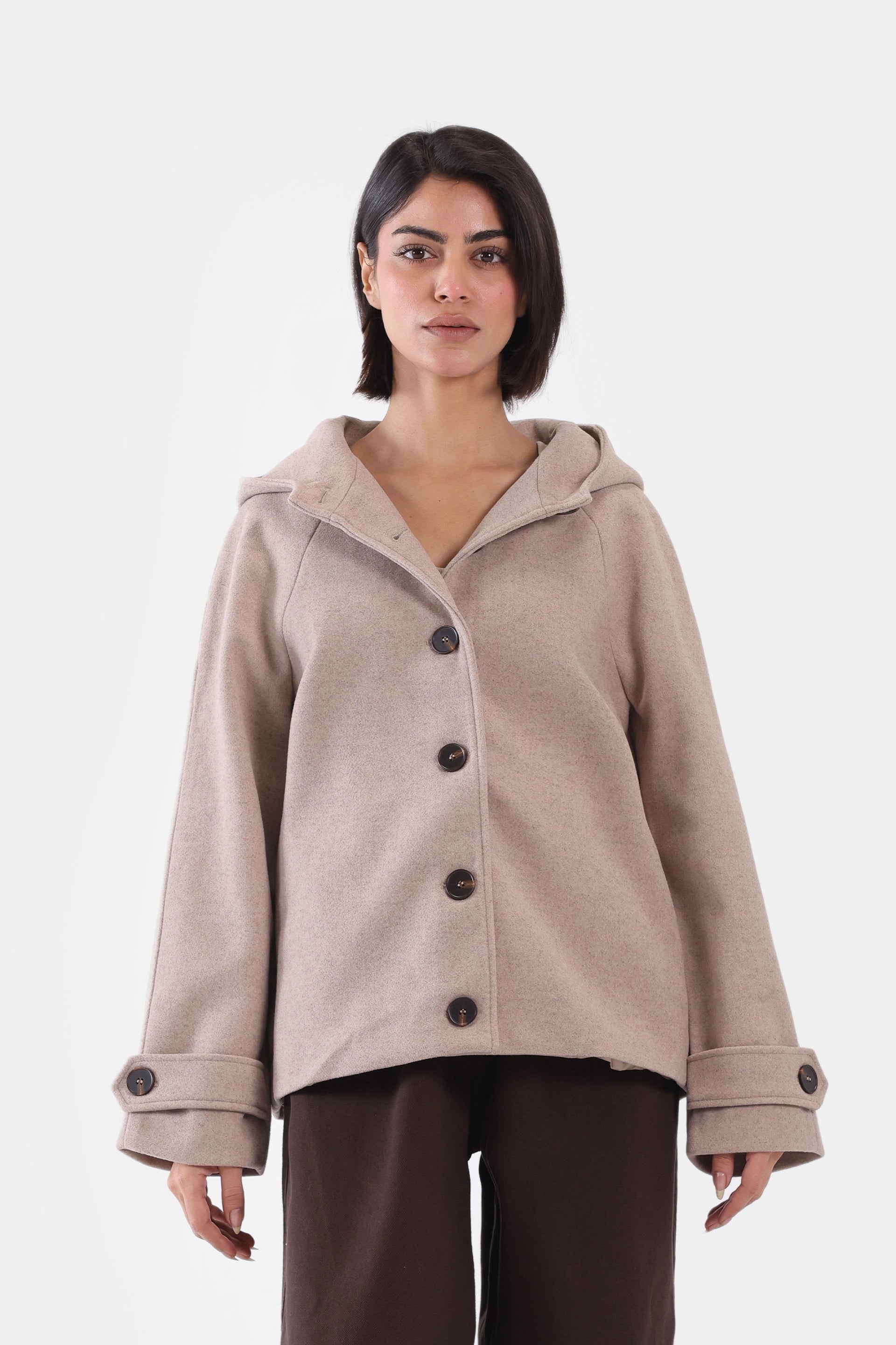 Hooded Button-Down Coat - Cougar Clothing