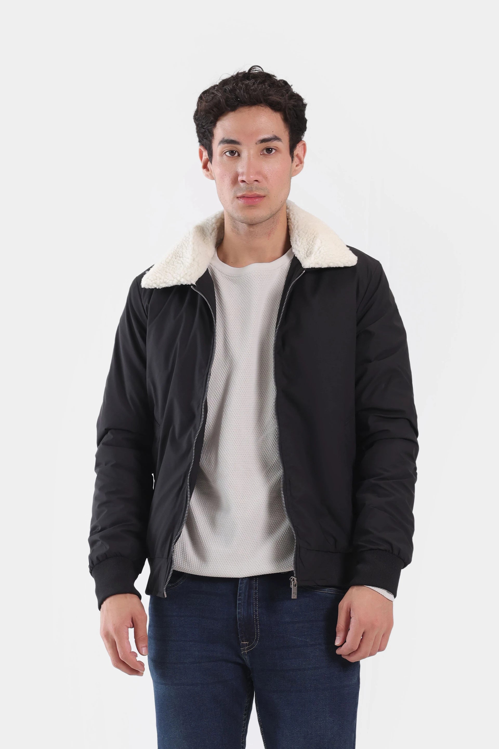Contrast Sherpa Collar Jacket - Cougar Clothing
