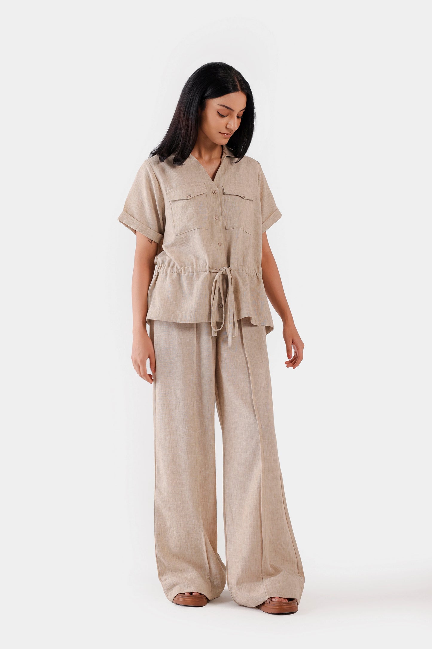 Pleated Textured Trousers - Cougar Clothing