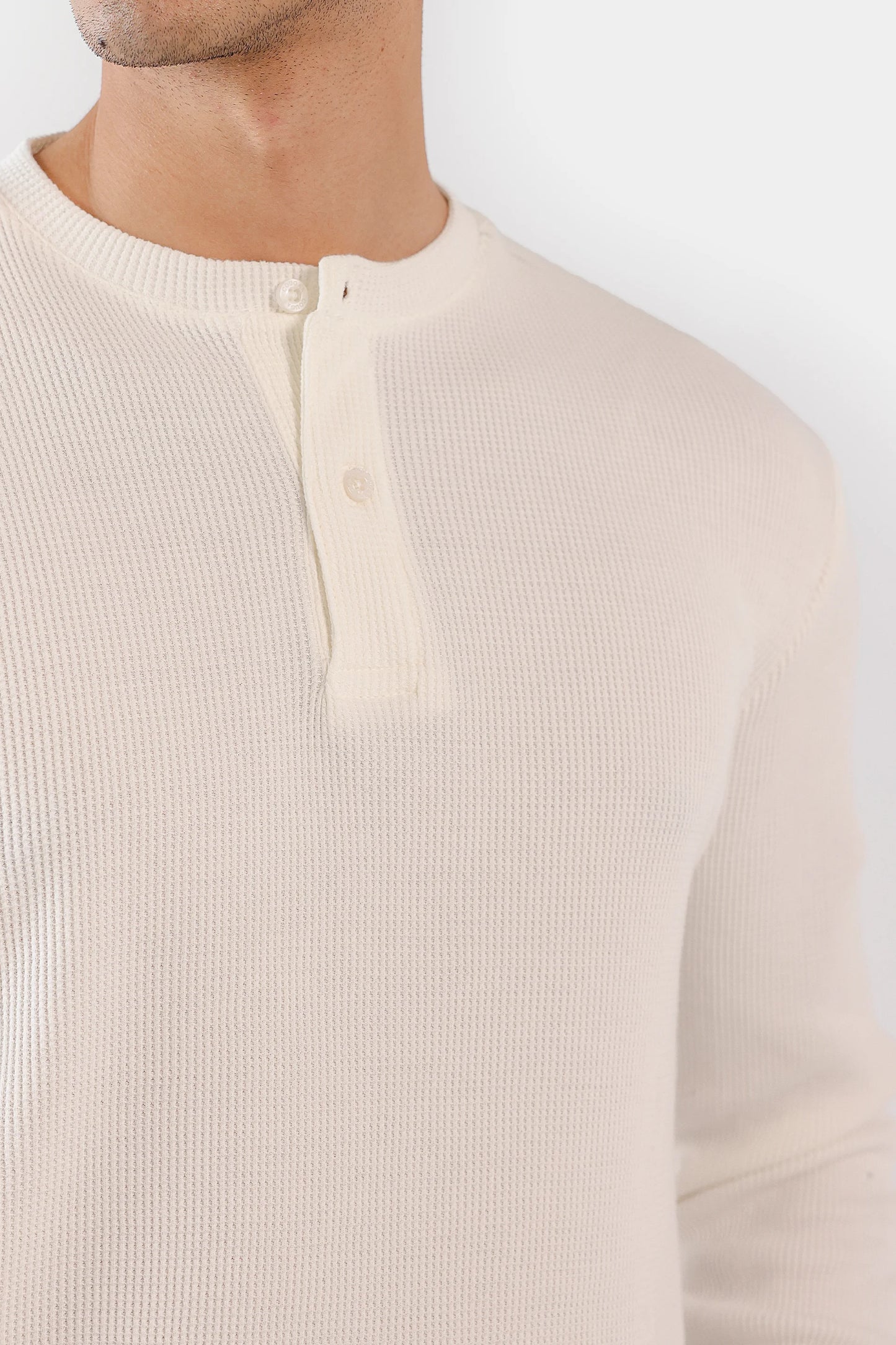 Waffle Knit Henley T-Shirt - Cougar Clothing