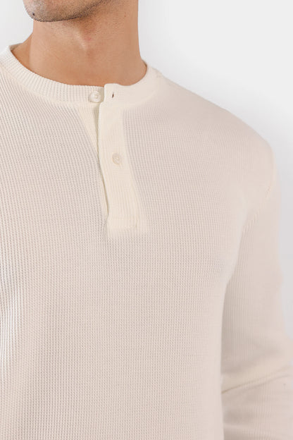 Waffle Knit Henley T-Shirt - Cougar Clothing