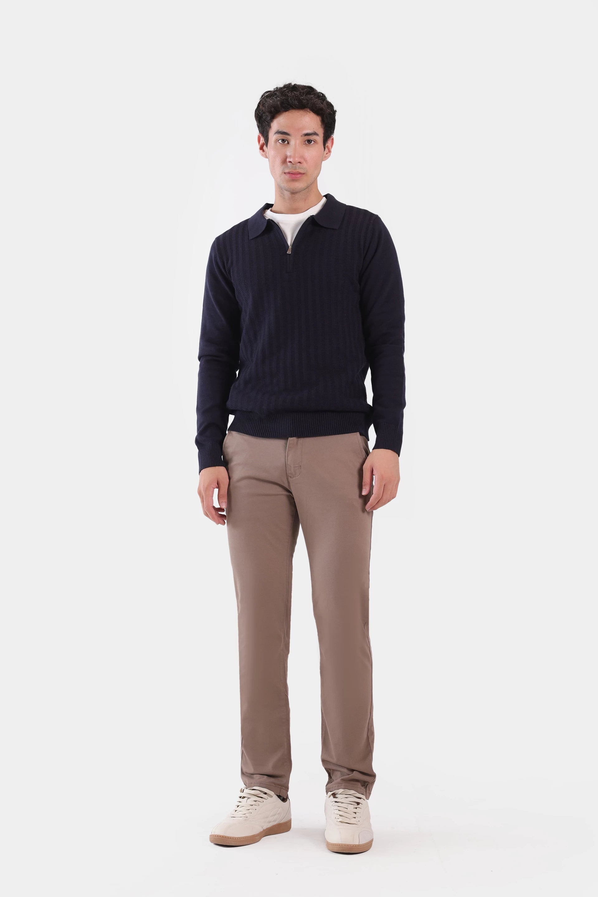 Rib Knit Cable Knit Sweater - Cougar Clothing