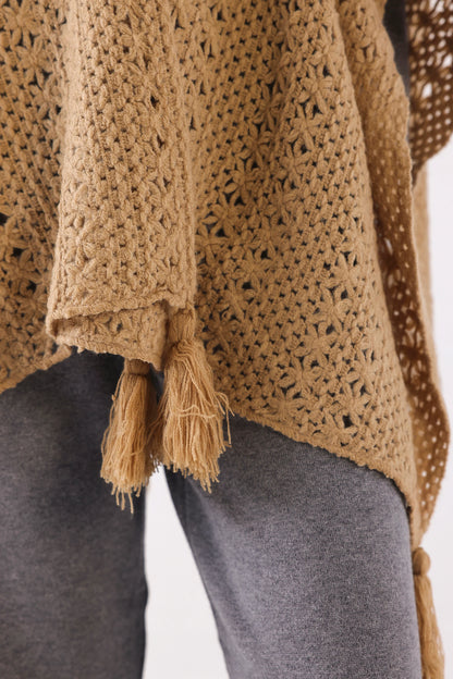 Cable Knit Cape Shawl