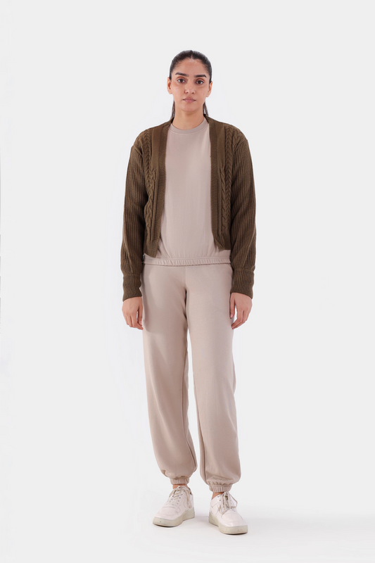 Cropped Knit Cardigan - Cougar Clothing