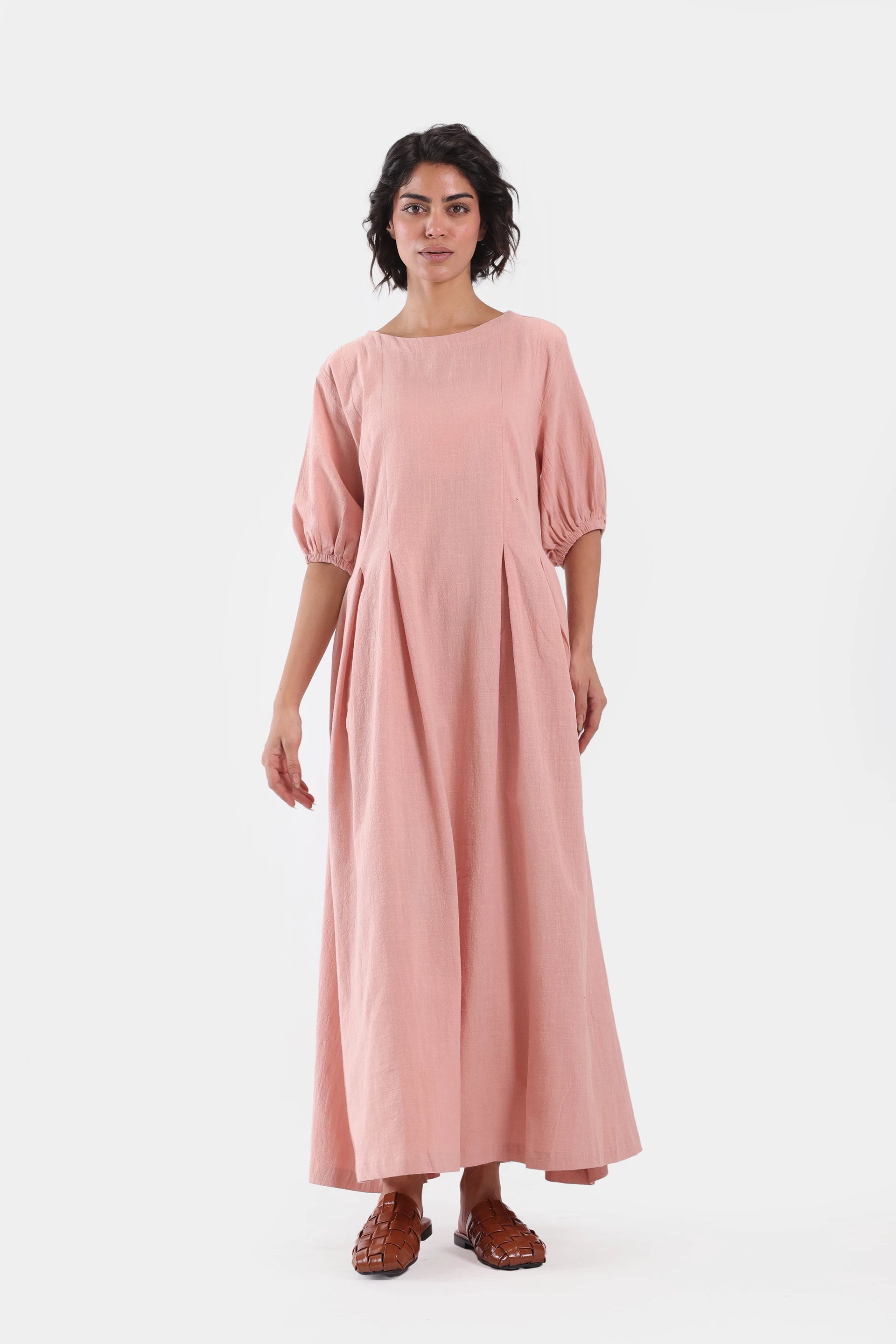 Cross Hatch Cotton Dress - Cougar Clothing