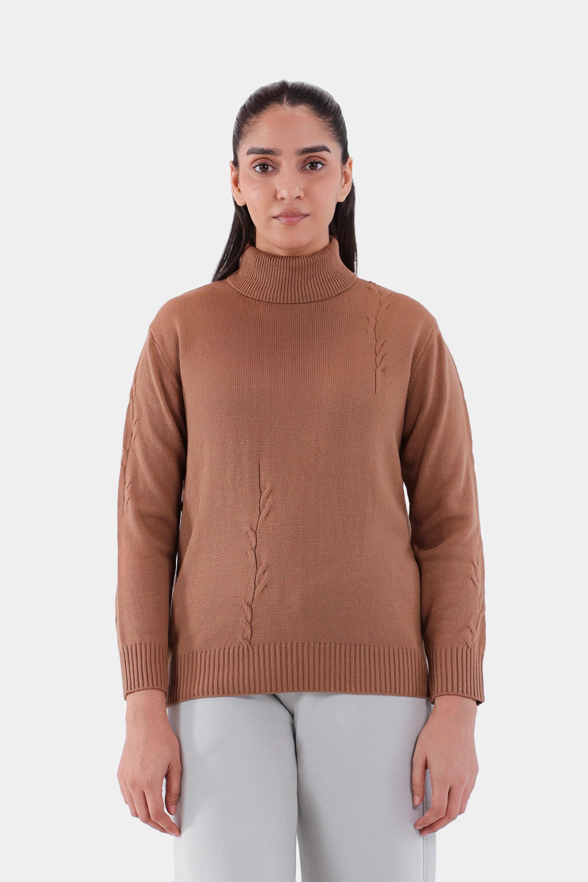 Roll Neck Knit Sweater - Cougar Clothing