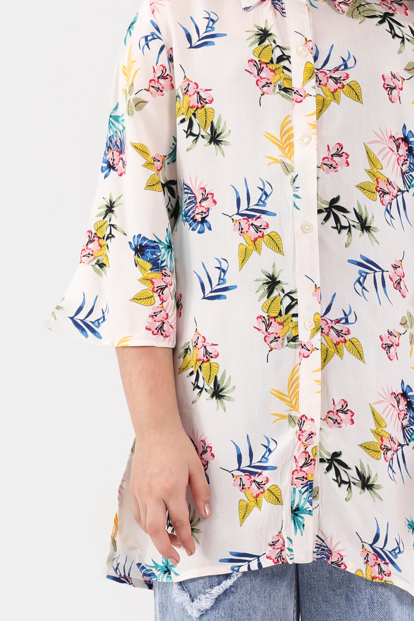 Floral Print Linen Dress - Cougar Clothing