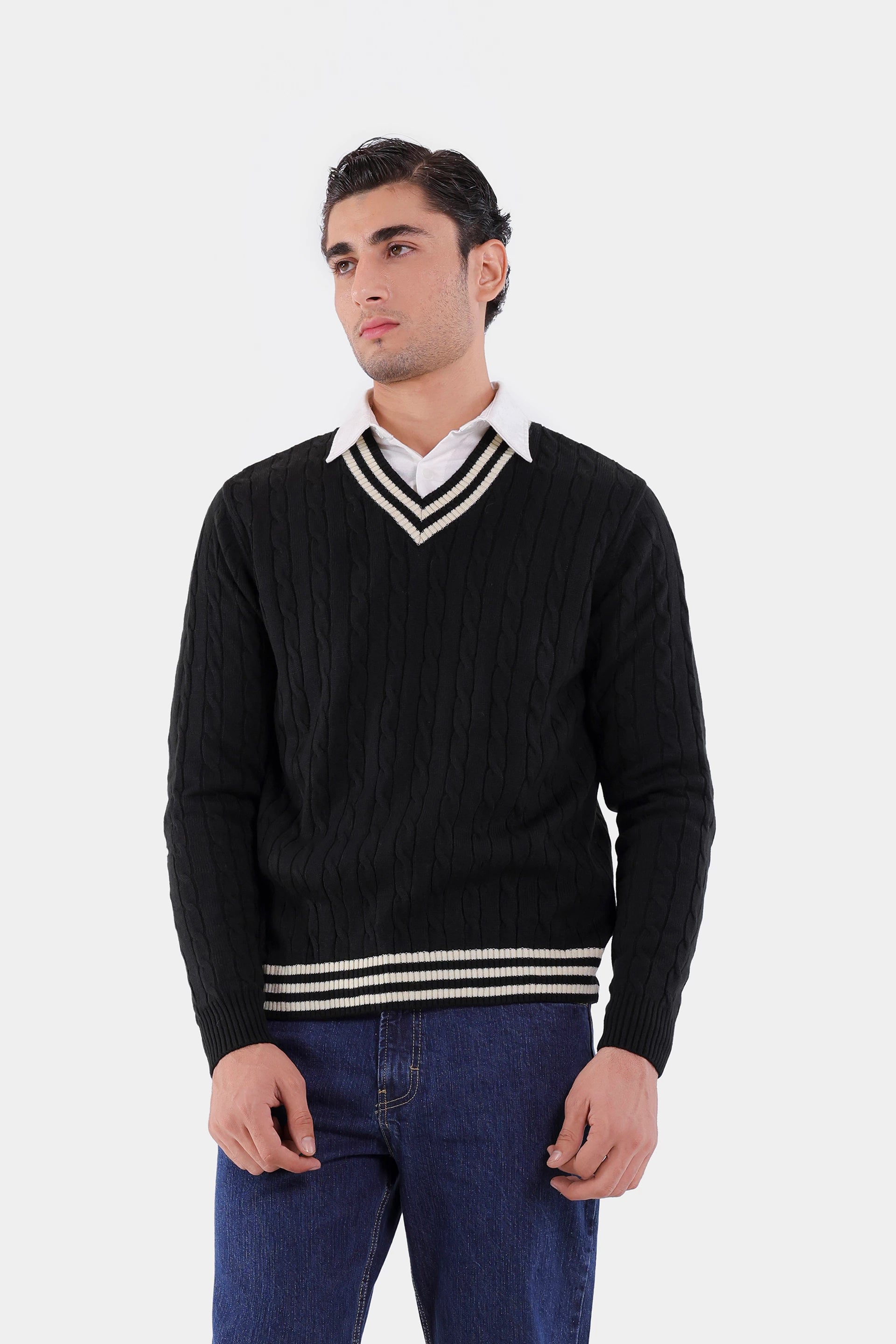 Classic Cable Knit Sweater - Cougar Clothing