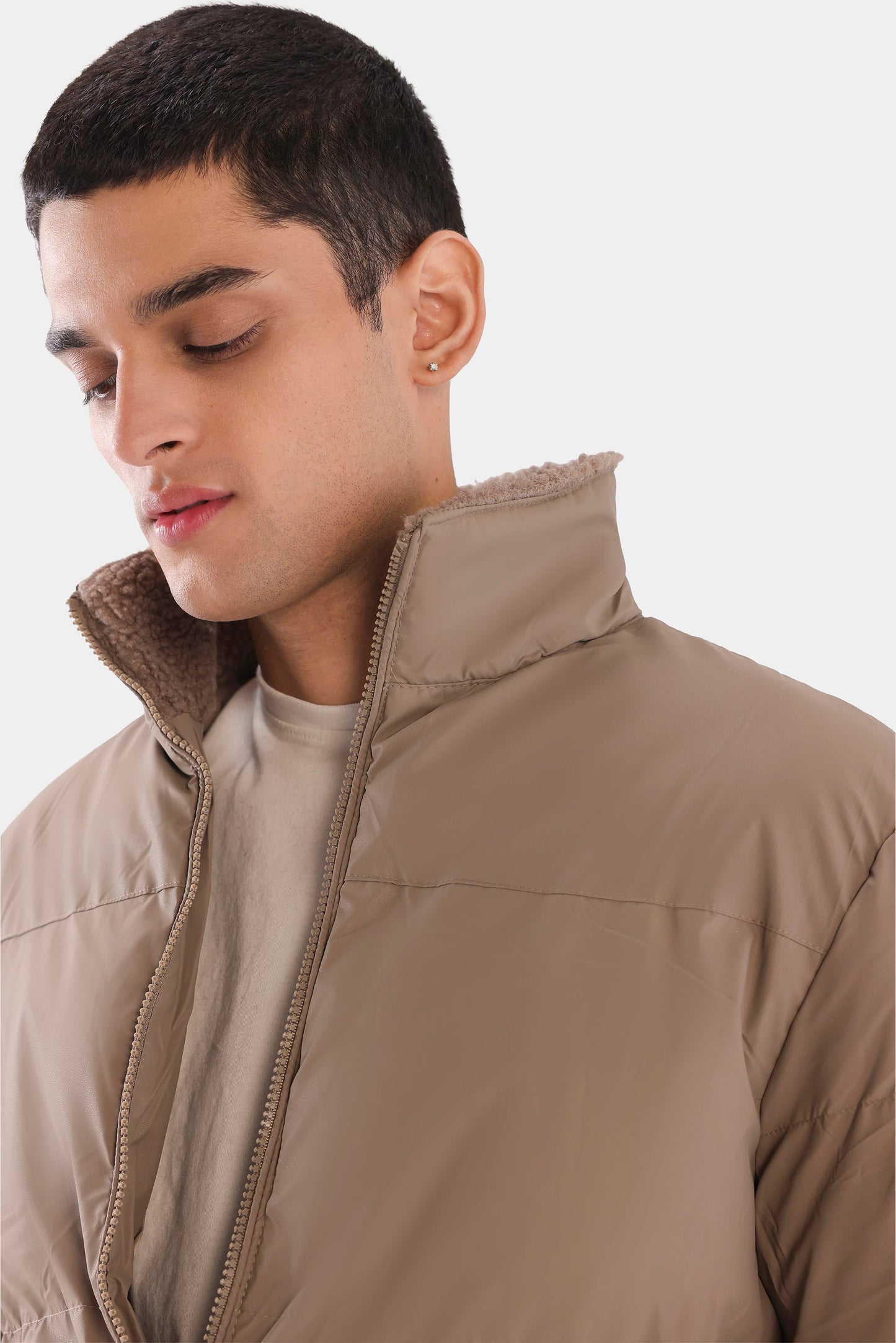 Fleece-Lined Puffer Jacket