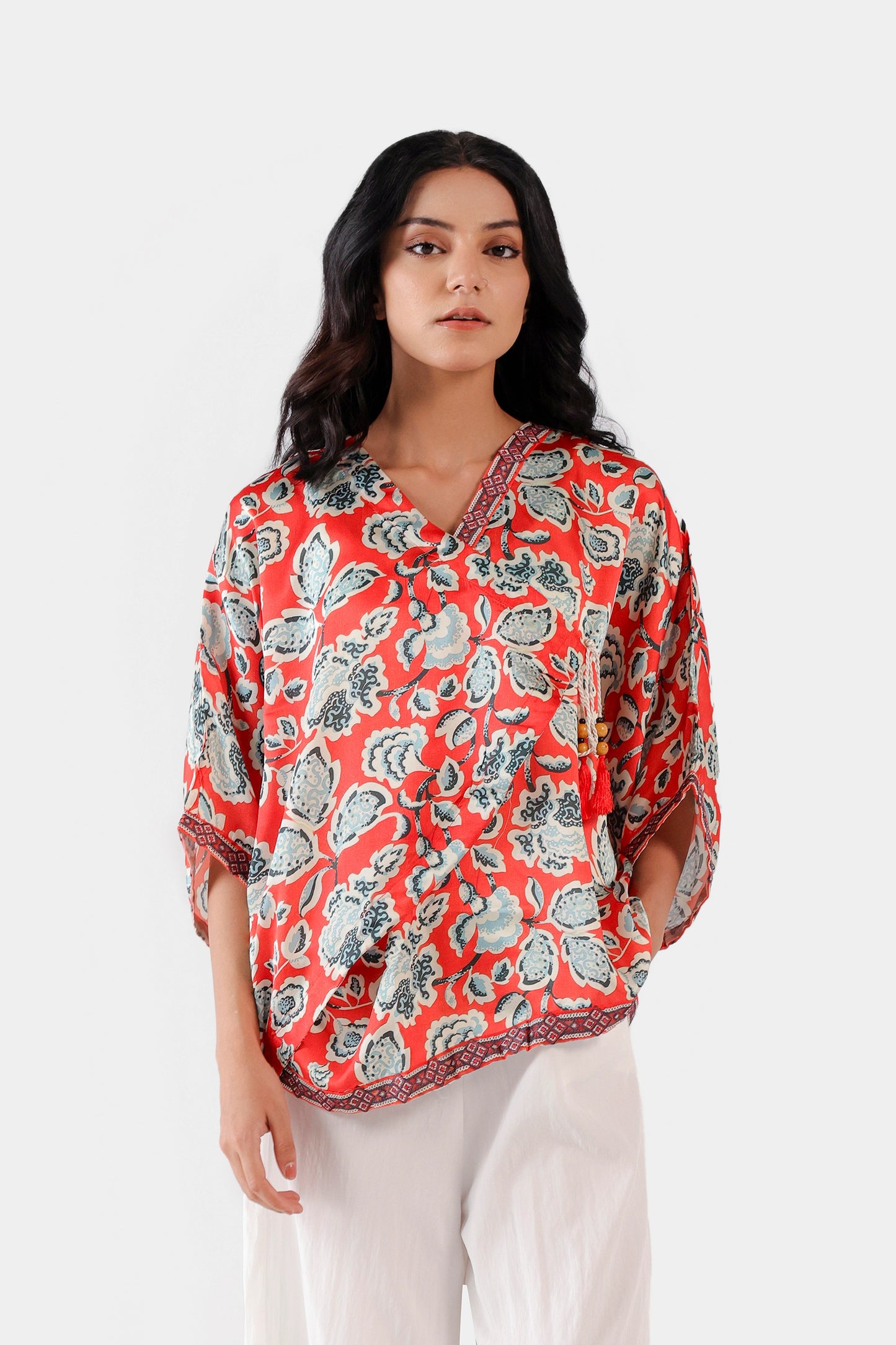 Charmeuse Silk Printed Top - Cougar Clothing
