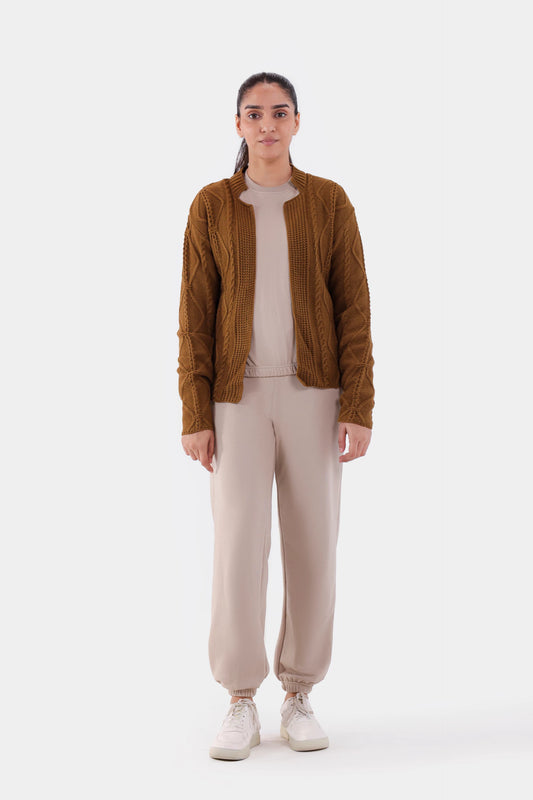 Mock Neck Knitted Cardigan - Cougar Clothing