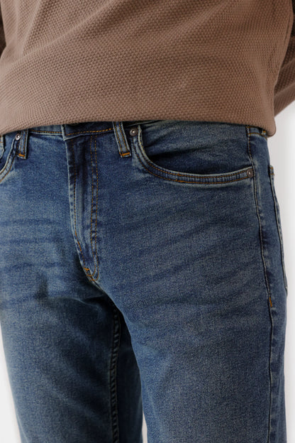 Slim Fit Jeans With Whiskers - Cougar Clothing