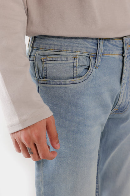 Slim Fit Jeans With Whiskers - Cougar Clothing