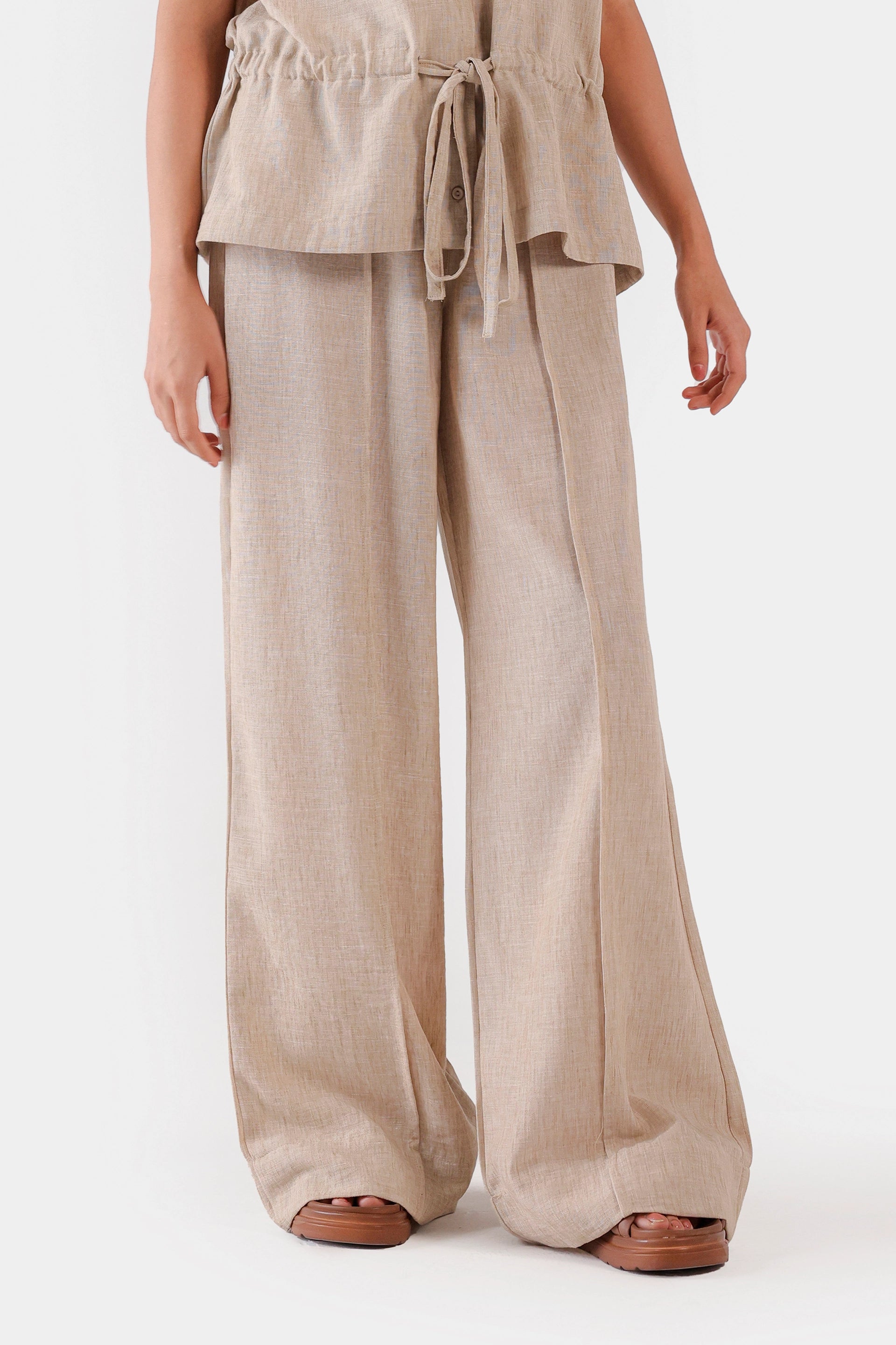 Pleated Textured Trousers - Cougar Clothing