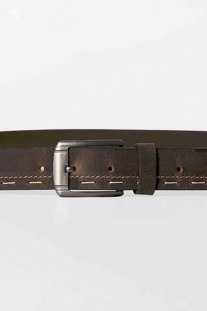 Side Stitch Leather Belt