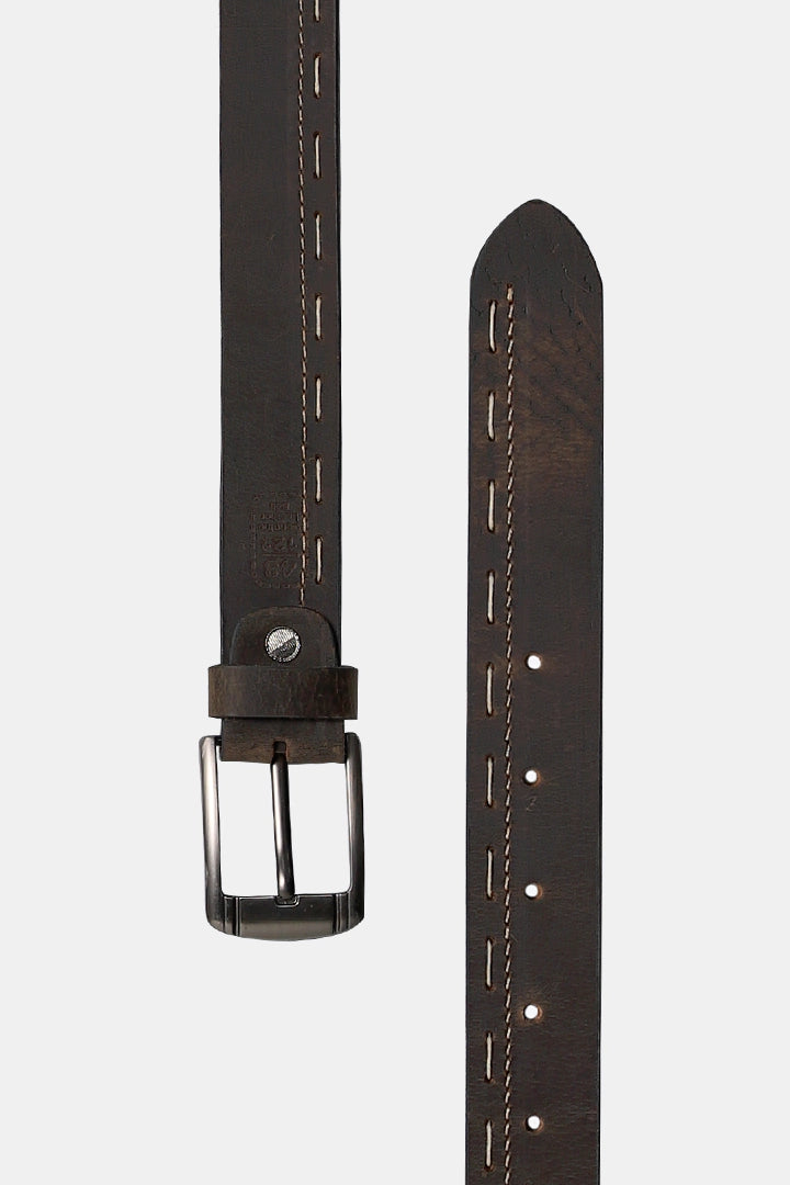 Side Stitch Leather Belt