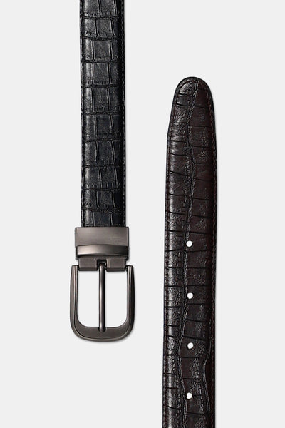 Croc Pattern Leather Belt
