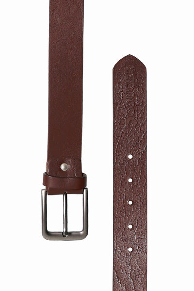 Maroon Engraved Leather Belt