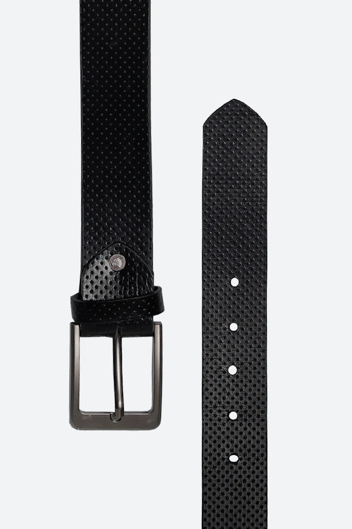 Black Textured Belt
