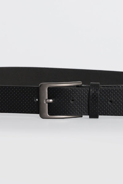Black Textured Belt