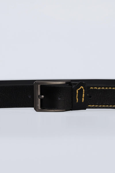 Black Tip Stitched Belt