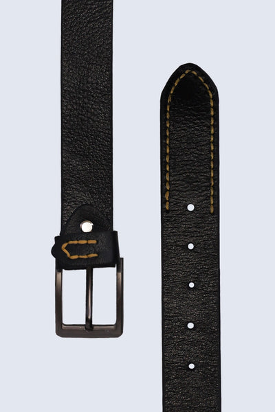 Black Tip Stitched Belt