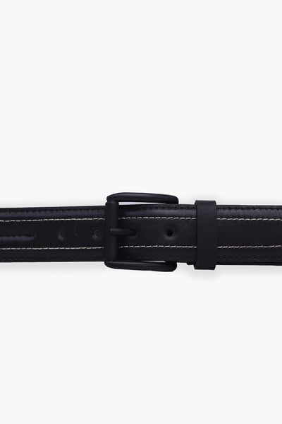 Black Contrast Stitch Belt