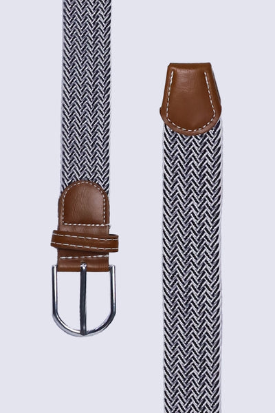 Grey Canvas Braided Belt