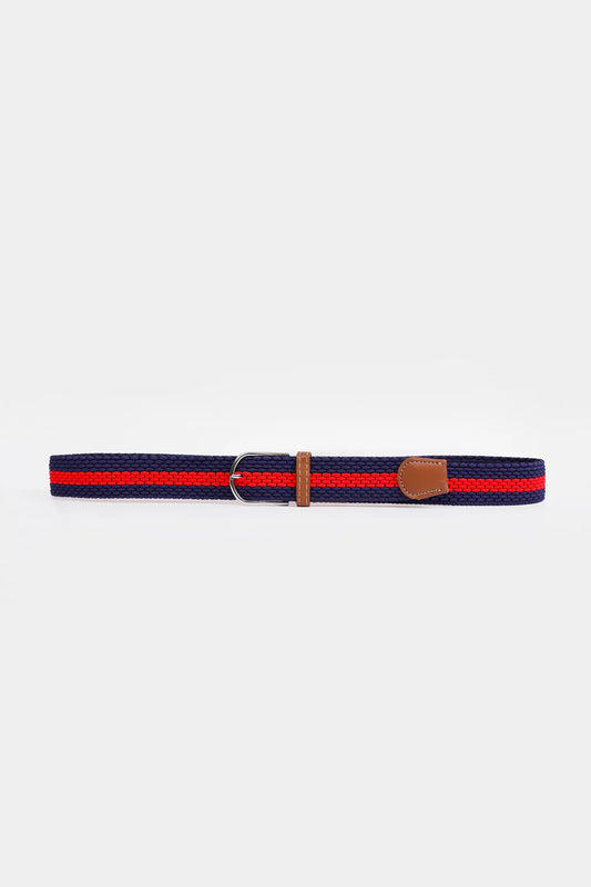 Contrast Stripe Woven Belt - Cougar Clothing