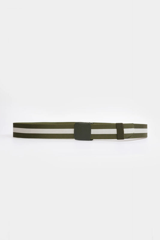 Contrast Striped Webbing Belt - Cougar Clothing